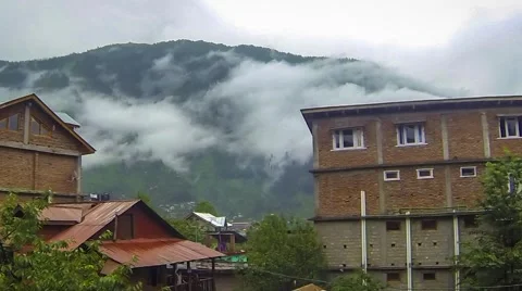 Time Lapse of Clouds over the Mountains in Manali India Video stock 51807737