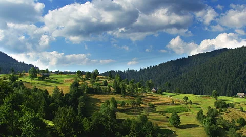 Time lapse of clouds over mountains Stock Footage 68922854