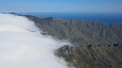 Time lapse of clouds over mountains in Anaga, Tenerife Stock Footage 107394738