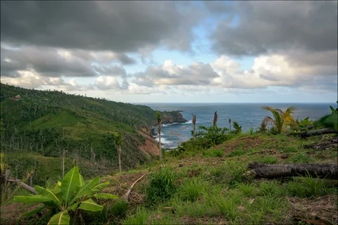Time lapse of clouds over ocean Stockbeeldmateriaal 91122811