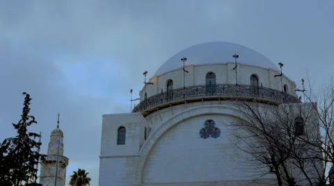 Time lapse of clouds over one of the Christian churches in Jerusalem, Israel. Stock Footage 33722051