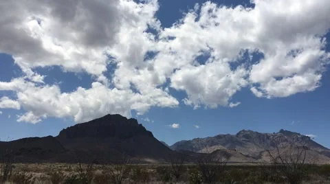 Time Lapse-  Clouds Over Panther Pass, Big Bend National Park, Texas Stock Footage 62529577