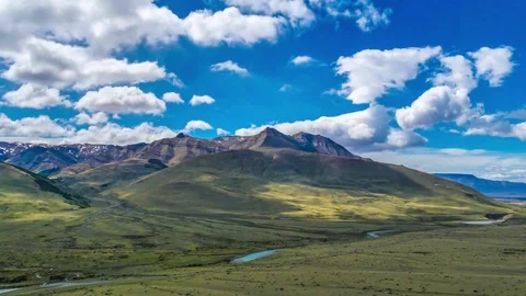 Time Lapse of clouds over plains Stock Footage 73227444