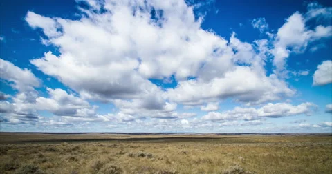 Time Lapse - Clouds over Prairie Direct Stock Footage 55346211