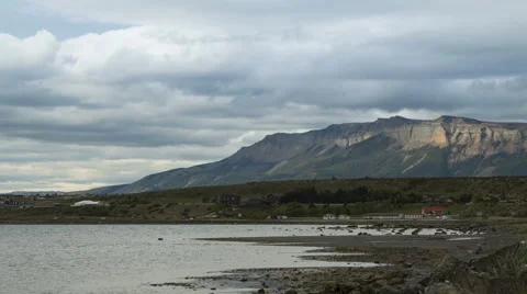 Time lapse of clouds over Puerto Natales, Chile Stock Footage 68401820