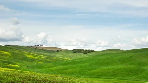 Time Lapse of the clouds over the rolling hills of Tuscany Italy Stock Footage 266159052