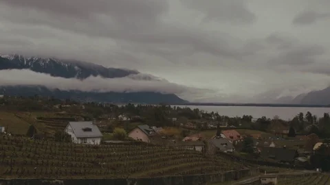 Time-lapse clouds over a small city Stock Footage 78139630