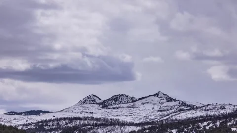 Time Lapse - Clouds over Snow-capped Mountains in Colorado Stock Footage 248917392