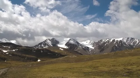 Time-Lapse of Clouds Over Snow-Capped Mountain Range Possibly Karakoram or Himal Stock Footage 306612733