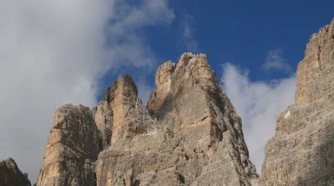 Time lapse clouds over tre cime de lavaredo summit close 11551 Stock Footage 43101616