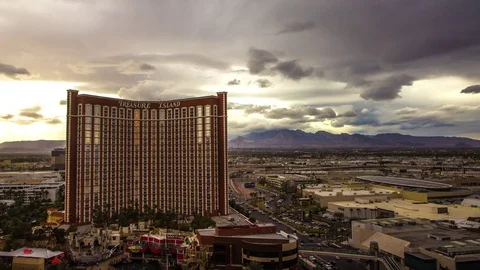 Time Lapse Clouds over Treasure Island in Las Vegas Stock Footage 73902336