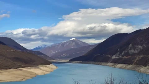Time lapse: Clouds over the Zhinvali reservoir, Georgia Stock Footage 152486520