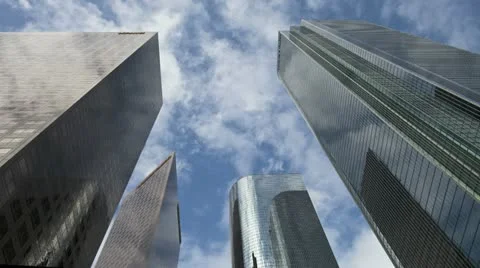 Time Lapse of Clouds Passing Downtown Office Buildings in Los Angeles. Stock Footage 10883701