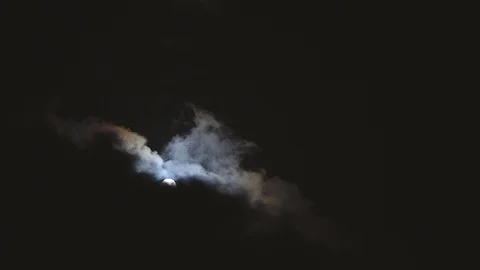 Time lapse the clouds passing the moon at night Stock Footage 94243458