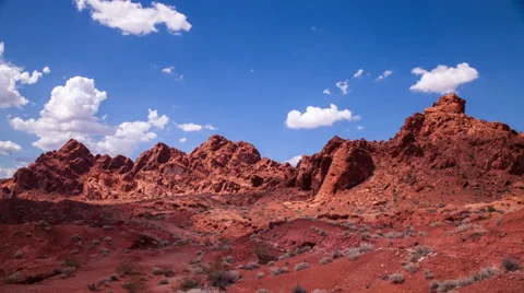 Time lapse of clouds passing over the Valley Of Fire state park in Nevada Stock Footage 33868484