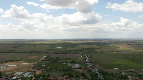 Time Lapse of Clouds Passing over Cambodian Farm Lands Stock Footage 56134595