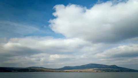 Time lapse of clouds passing over Palava mountain range surrounded by vineyards, 스톡 동영상 88139973