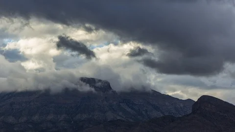 Time Lapse of Clouds Passing Over Mountain Top Video stock 108868171