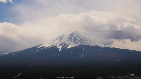 Time lapse of clouds passing over Mt Fuji Stock Footage 113315320
