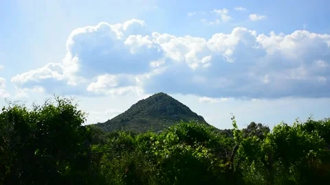 Time Lapse Clouds passing over the mountains 스톡 동영상 221872822