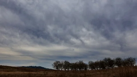 Time lapse of clouds in Powell Butte Nature Park in Portland OR one winter day Stock Footage 84918541