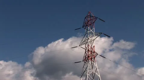 Time Lapse Clouds Power Lines Stock-Footage 10574713