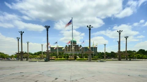 Time lapse of clouds at Putra Square, Putrajaya. Stock Footage 59507275