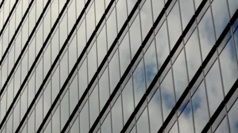 Time Lapse of Clouds Reflection on Glass Office Building in Tokyo Japan Stock Footage 42945222