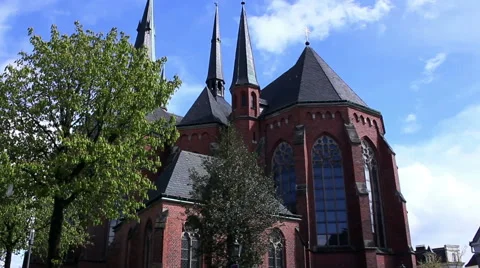 Time lapse clouds in Rhede Germany, over kirk Video stock 63099313