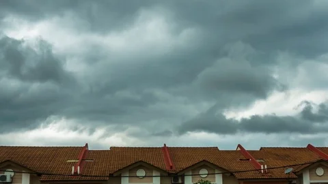 Time-lapse of clouds rolling on during monsoon at Saujana Utama, Sungai Buloh Stock Footage 81804871