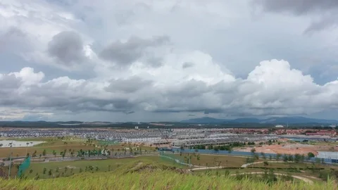 Time-lapse of clouds rolling on during monsoon at Saujana Utama, Sungai Buloh Stock Footage 82901658