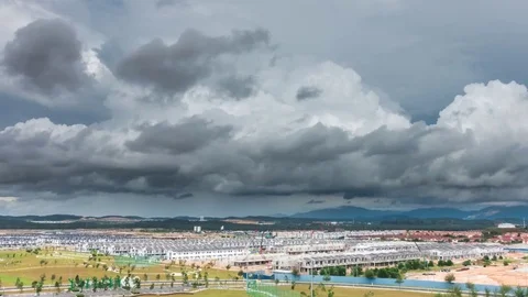 Time-lapse of clouds rolling on during monsoon at Saujana Utama, Sungai Buloh Stock Footage 82901660
