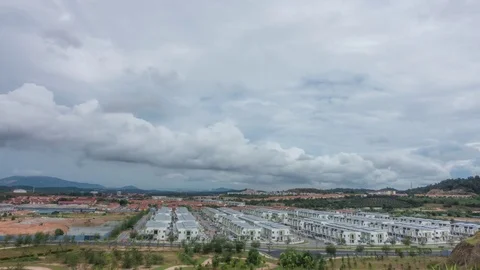 Time-lapse of clouds rolling on during monsoon at Saujana Utama, Sungai Buloh Stock Footage 82901663