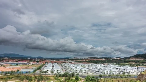 Time-lapse of clouds rolling on during monsoon at Saujana Utama, Sungai Buloh Stock Footage 82901665
