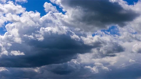 Time-lapse clouds a rolling fluffy cumulus cloud Stock Footage 197978751