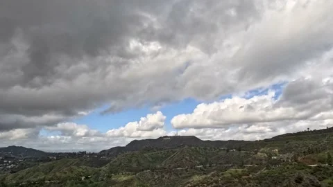 Time lapse Clouds Rolling In Hills Of Hollywood Stock Footage 234342992