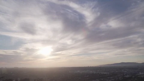 Time-lapse of clouds rolling in off the ocean santa monica, culver city, LA Stock Footage 83146204