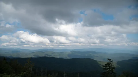 Time Lapse of Clouds Rolling over the Smoky Mountains Stock Footage 67871855