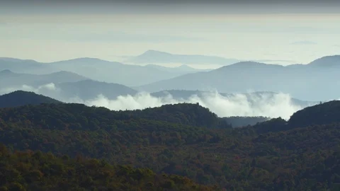 Time-lapse of clouds rolling over the Blue Ridge mountains Stock Footage 103826082