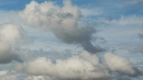 Time lapse clouds, rolling puffy cloud are moving, white lightness clouds time Stock Footage 123510354