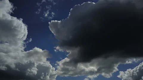 Time lapse clouds, rolling puffy cloud are moving, white lightnes clouds time Stock Footage 211864691
