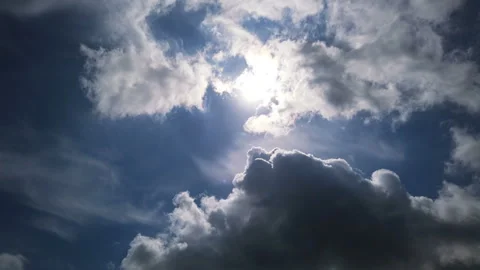Time lapse clouds, rolling puffy cloud are moving, white lightnes clouds time Stock Footage 240197956