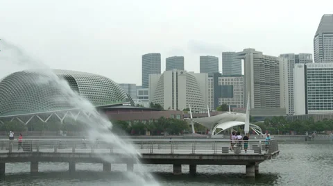 Time Lapse of clouds rolling by Singapore Esplanade Video stock 35409513