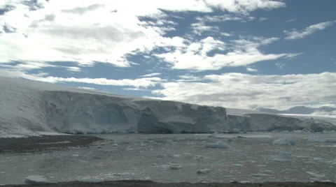 Time lapse of clouds of Rothera ice face, Antarctica Stock Footage 34314539