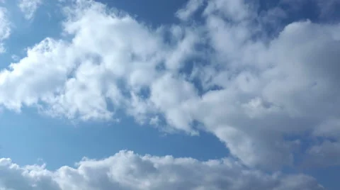 Time Lapse of Clouds Running over Blue Sky. No Birds. 4K Stock Footage 47591565
