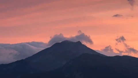 Time lapse clouds see over Ventasso mount Stock Footage 83468748