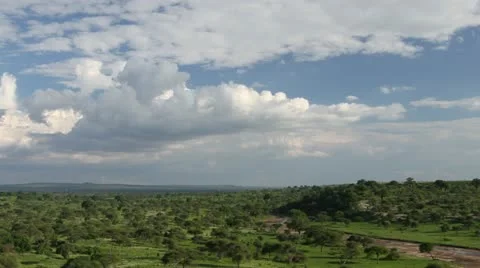 Time-lapse of clouds at Serengeti in Tanzania Stock Footage