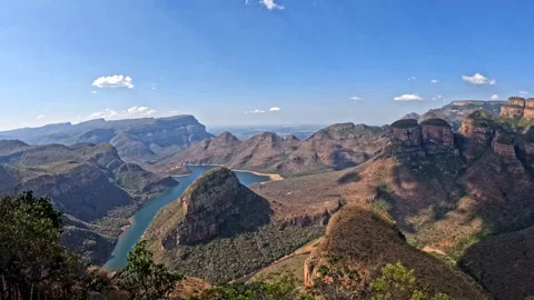 Time lapse of the clouds' shadows moving over Blyde River Canyon Stock Footage 240924917