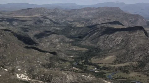 Time lapse from clouds shadows over mountains in Serra do Espinhaço range at Min Stock Footage 194330390