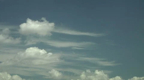 Time Lapse of Clouds Showing Wind Shear with Altitude Stock Footage 54730452